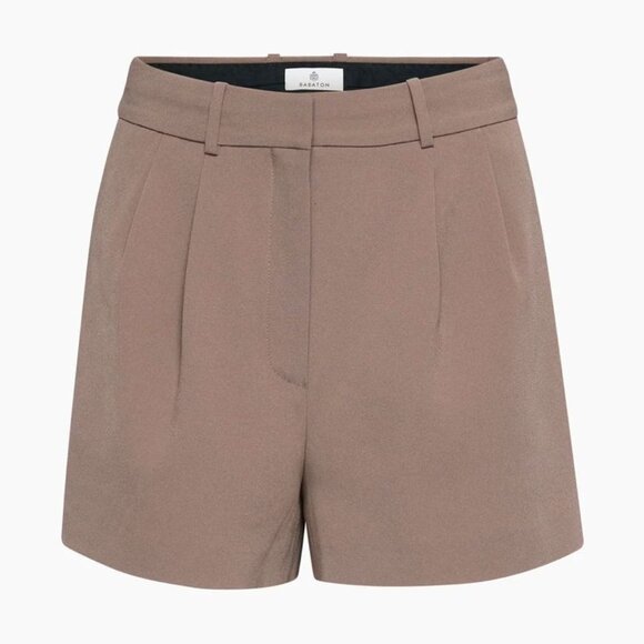 NWT Aritzia Babaton Kennedy Shorts 0 XXS Grey Taupe High Waist NEW - Picture 1 of 4